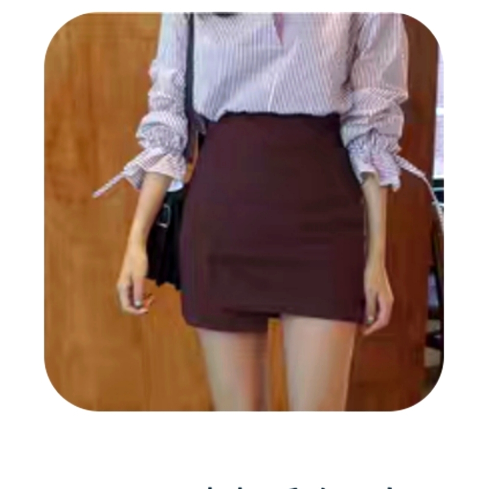 Used burgundy asymmetrical pencil skirt